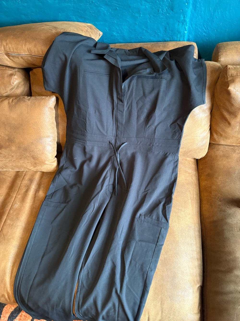 Mandala Scrubs Black Jumpsuit